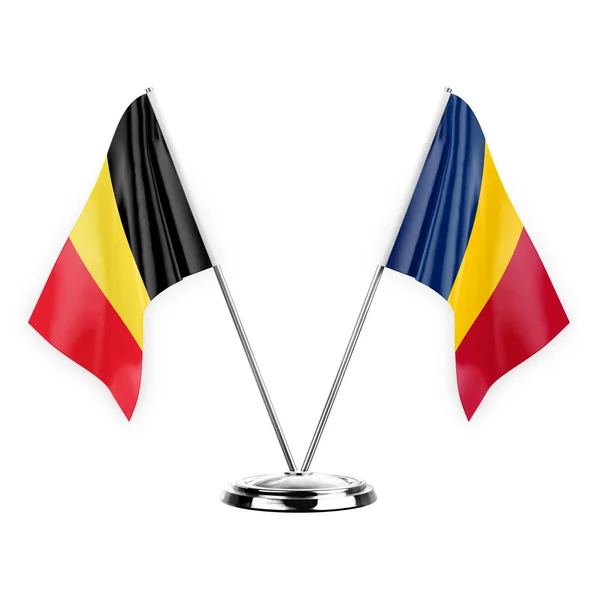 Два Столові Прапори Ізольовані Білому Тлі Ілюстрація Бельгія Шада — стокове фото