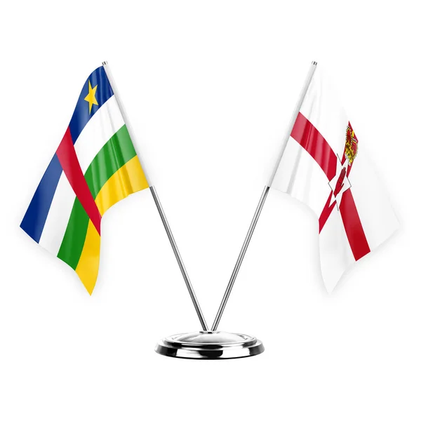 Two Table Flags Isolated White Background Illustration Central African Republic — Stockfoto