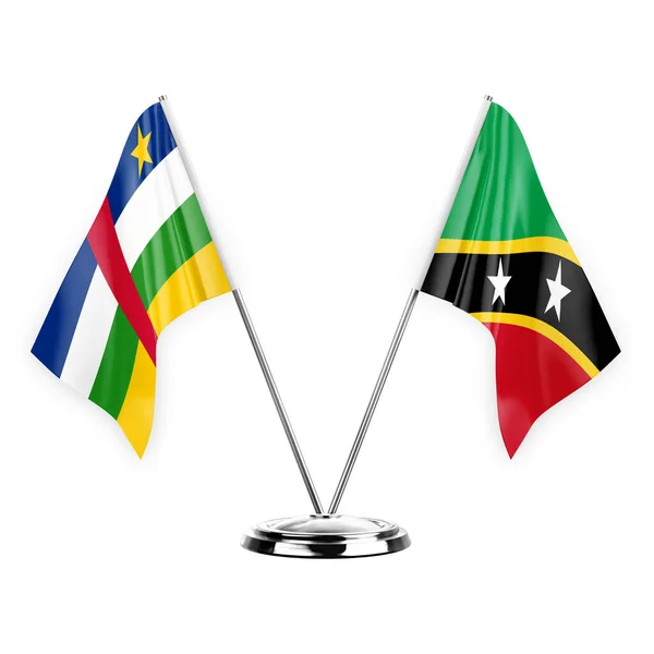 Δύο Σημαίες Πίνακα Απομονώνονται Λευκό Φόντο Εικονογράφηση Κεντρική Αφρικανική Δημοκρατία — Φωτογραφία Αρχείου