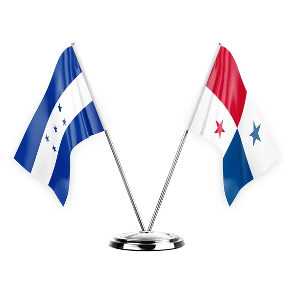 Two Table Flags Isolated White Background Illustration Honduras Panama — Stockfoto