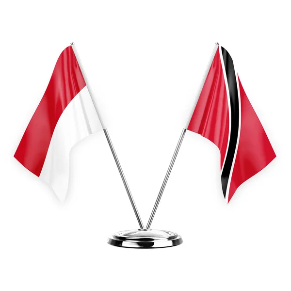 Two Table Flags Isolated White Background Illustration Monaco Tobago — Zdjęcie stockowe