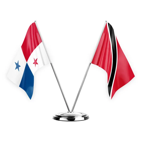 Two Table Flags Isolated White Background Illustration Panama Tobago — Stockfoto