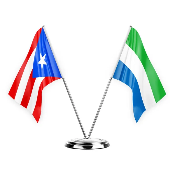 Two Table Flags Isolated White Background Illustration Puerto Rico Sierra — ストック写真