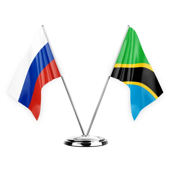 Δύο Σημαίες Πίνακα Απομονώνονται Λευκό Φόντο Εικονογράφηση Ρωσία Και Την — Φωτογραφία Αρχείου