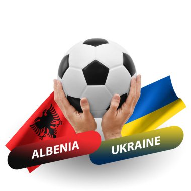 Soccer football competition match, national teams albenia vs ukraine