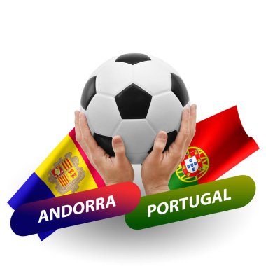 Soccer football competition match, national teams andorra vs portugal
