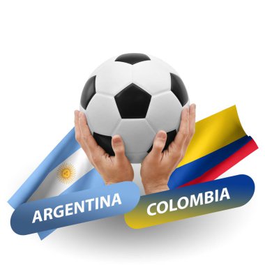 Soccer football competition match, national teams argentina vs colombia