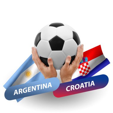 Soccer football competition match, national teams argentina vs croatia