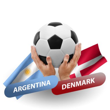 Soccer football competition match, national teams argentina vs denmark