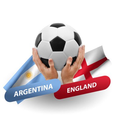 Soccer football competition match, national teams argentina vs england