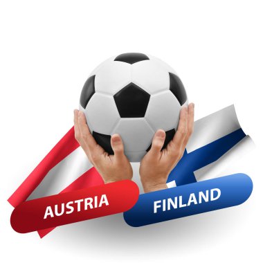 Soccer football competition match, national teams austria vs finland