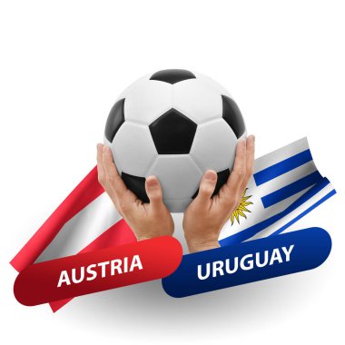 Soccer football competition match, national teams austria vs uruguay