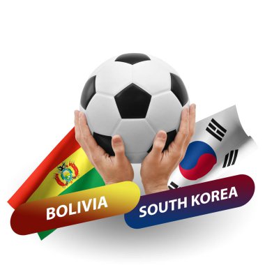 Soccer football competition match, national teams bolivia vs south korea