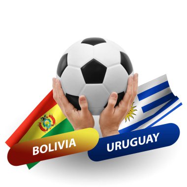 Soccer football competition match, national teams bolivia vs uruguay