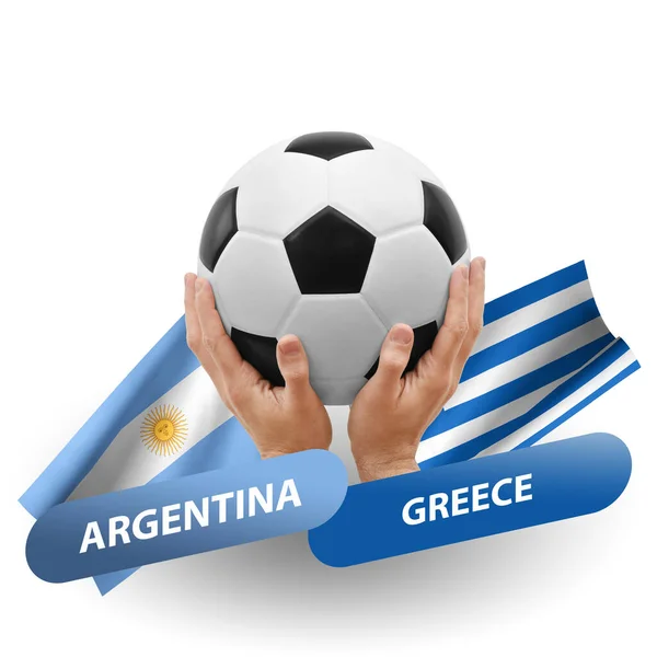 Soccer Football Competition Match National Teams Argentina Greece — 图库照片