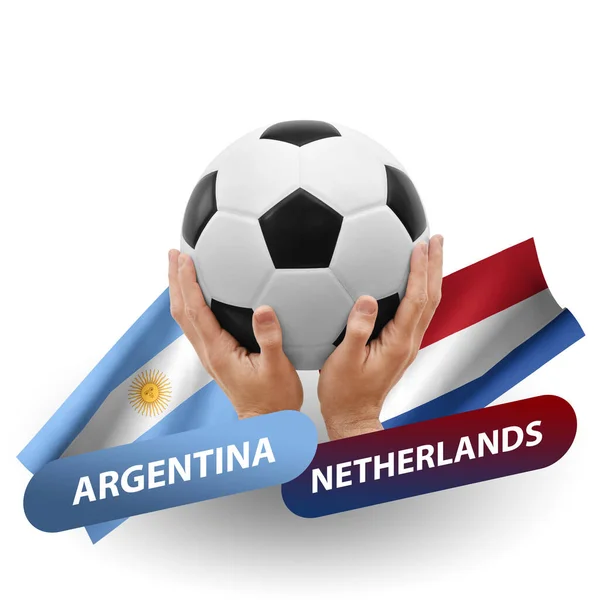 Soccer Football Competition Match National Teams Argentina Netherlands — 图库照片
