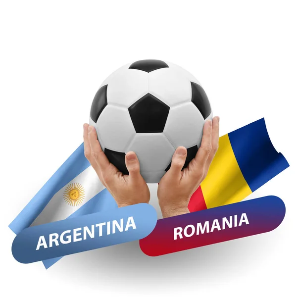 Soccer Football Competition Match National Teams Argentina Romania — Photo