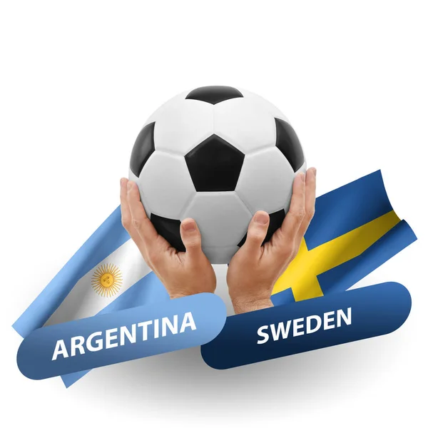Soccer Football Competition Match National Teams Argentina Sweden — Fotografia de Stock