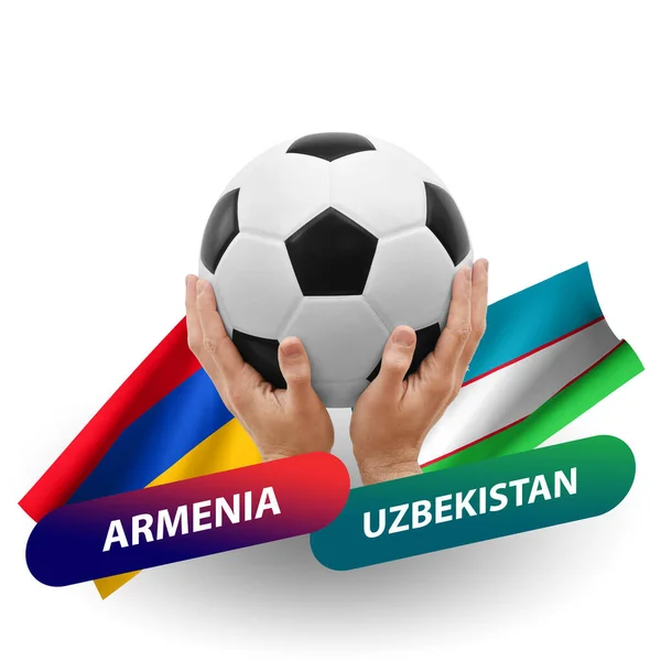 Soccer Football Competition Match National Teams Armenia Uzbekistan — 图库照片