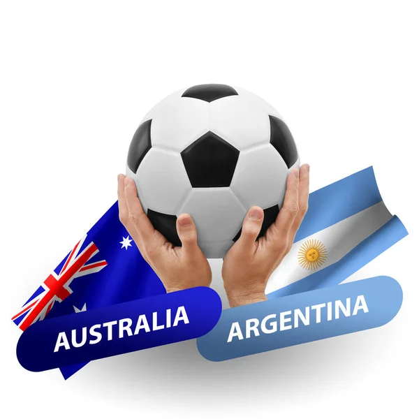Soccer Football Competition Match National Teams Australia Argentina — Fotografia de Stock