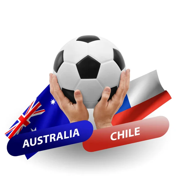 Soccer Football Competition Match National Teams Australia Chile — Foto de Stock