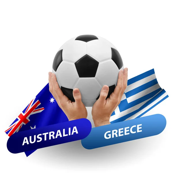 Soccer Football Competition Match National Teams Australia Greece — Stockfoto