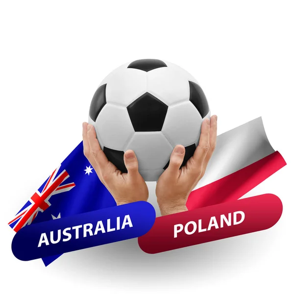 Soccer Football Competition Match National Teams Australia Poland — Stockfoto