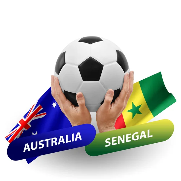 Soccer Football Competition Match National Teams Australia Senegal — Zdjęcie stockowe