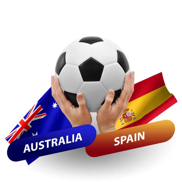 Soccer Football Competition Match National Teams Australia Spain — Foto de Stock