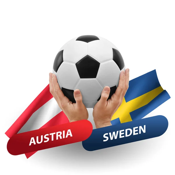 Soccer Football Competition Match National Teams Austria Sweden — Photo
