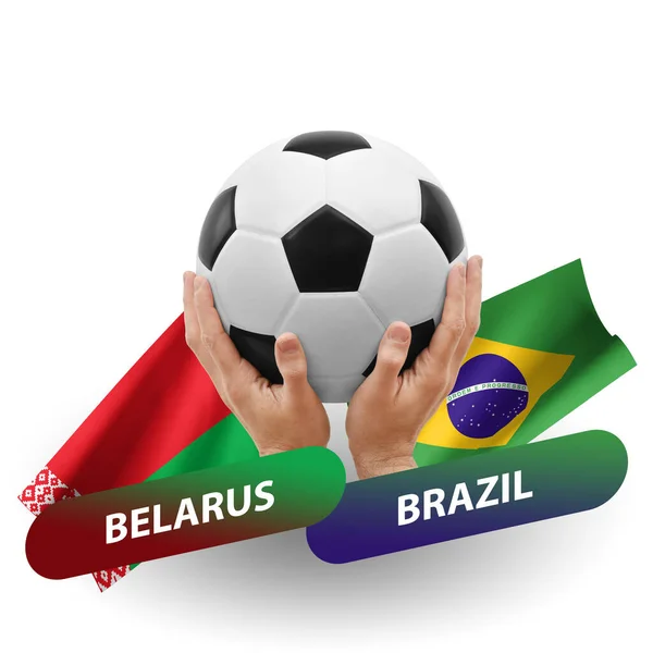 Soccer Football Competition Match National Teams Belarus Brazil — Stockfoto