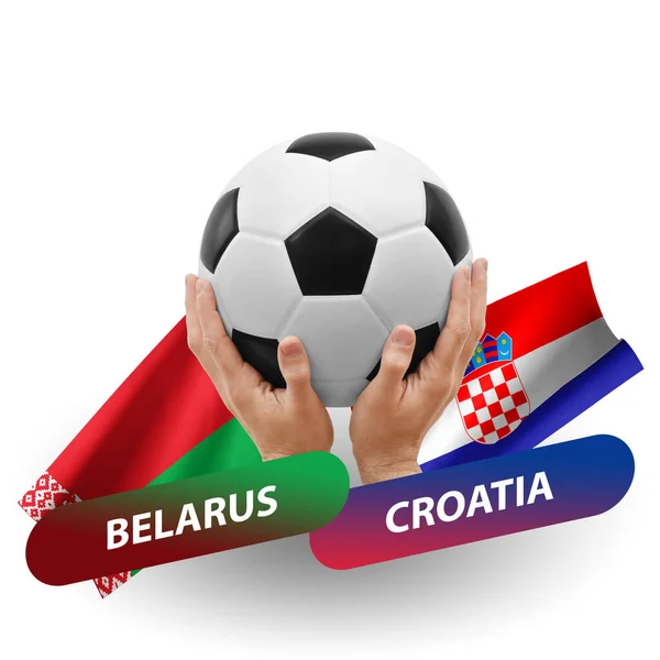 Soccer Football Competition Match National Teams Belarus Croatia — Stockfoto