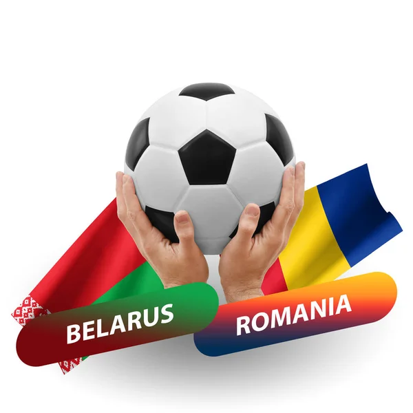 Soccer Football Competition Match National Teams Belarus Romania — Photo