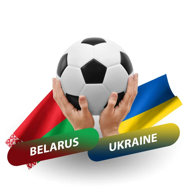 Soccer Football Competition Match National Teams Belarus Ukraine — Stok fotoğraf