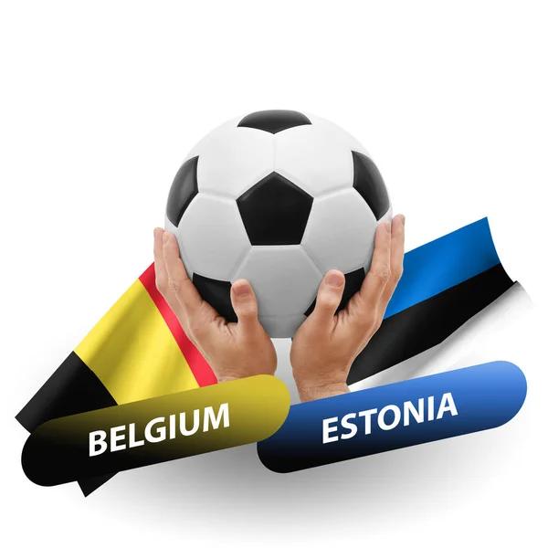 Soccer Football Competition Match National Teams Belgium Estonia — Φωτογραφία Αρχείου