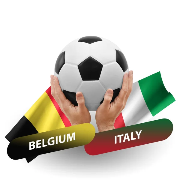 Soccer Football Competition Match National Teams Belgium Italy — Stock fotografie