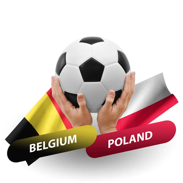Soccer Football Competition Match National Teams Belgium Poland — Φωτογραφία Αρχείου