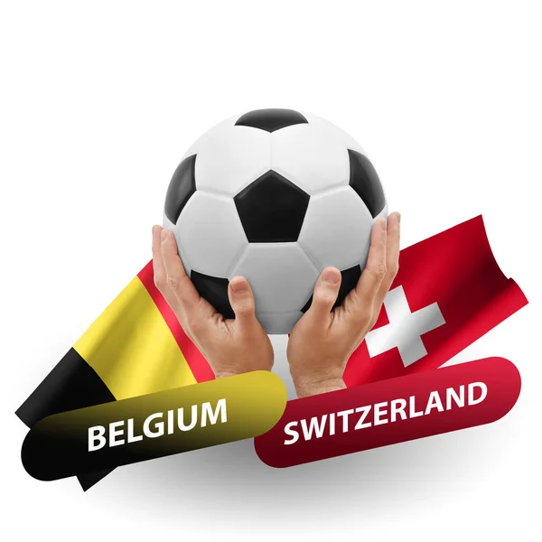 Soccer Football Competition Match National Teams Belgium Switzerland — Stock fotografie