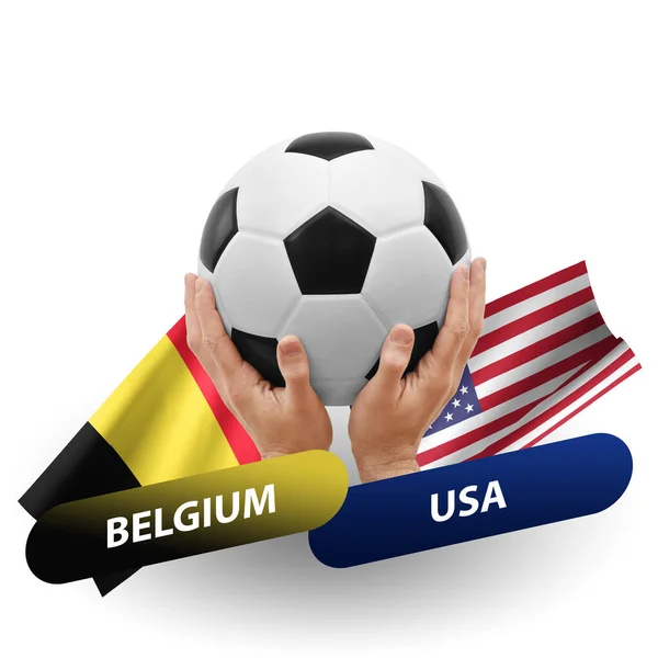 Soccer Football Competition Match National Teams Belgium Usa — Stock fotografie