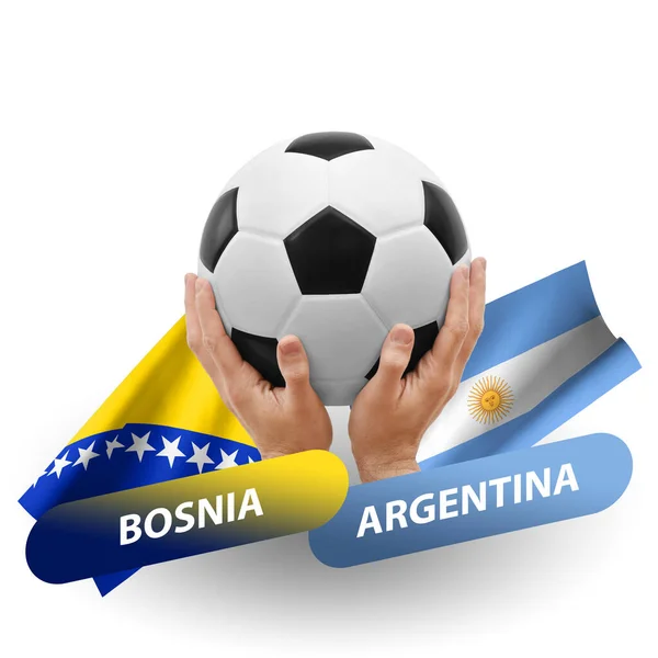 Soccer Football Competition Match National Teams Bosnia Argentina — Stockfoto