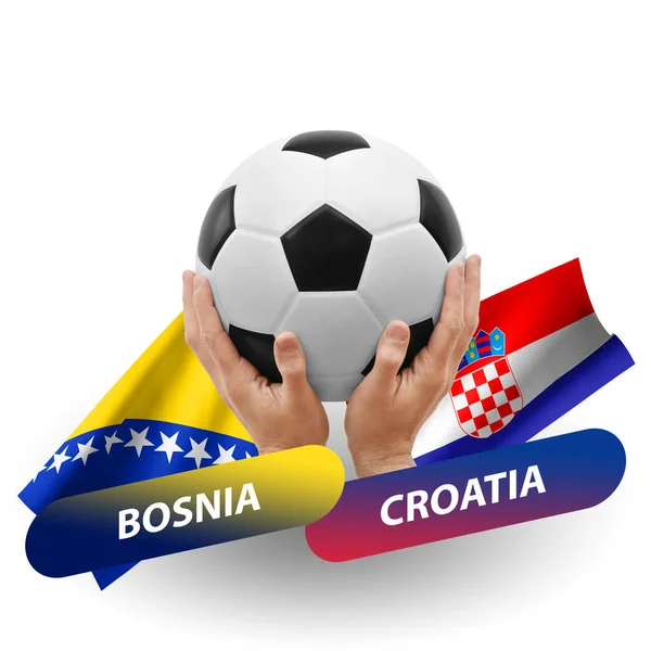 Soccer Football Competition Match National Teams Bosnia Croatia — Fotografia de Stock