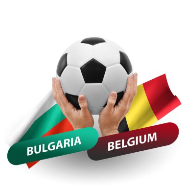 Soccer football competition match, national teams bulgaria vs belgium