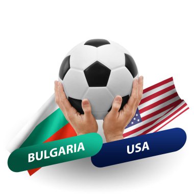 Soccer football competition match, national teams bulgaria vs usa