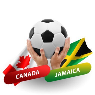 Soccer football competition match, national teams canada vs jamaica
