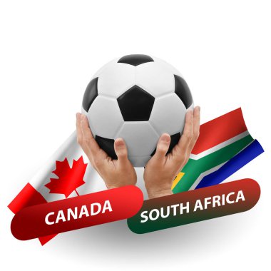 Soccer football competition match, national teams canada vs south africa