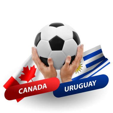 Soccer football competition match, national teams canada vs uruguay