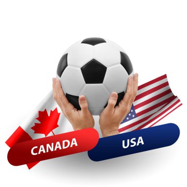 Soccer football competition match, national teams canada vs usa