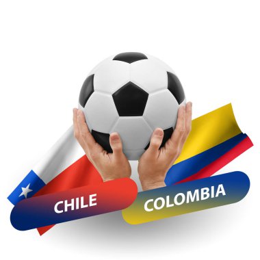 Soccer football competition match, national teams chile vs colombia