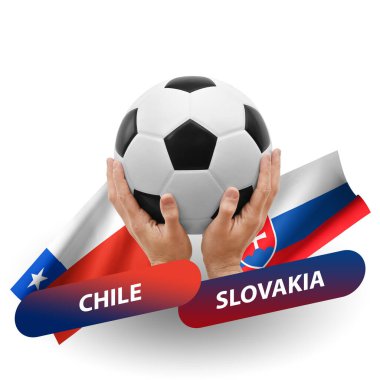 Soccer football competition match, national teams chile vs slovakia