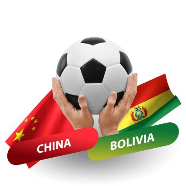 Soccer football competition match, national teams china vs bolivia